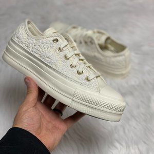 Converse CTAS LIFT OX Womens Platform Shoes White Daisy Cord A05007C NEW Size 7